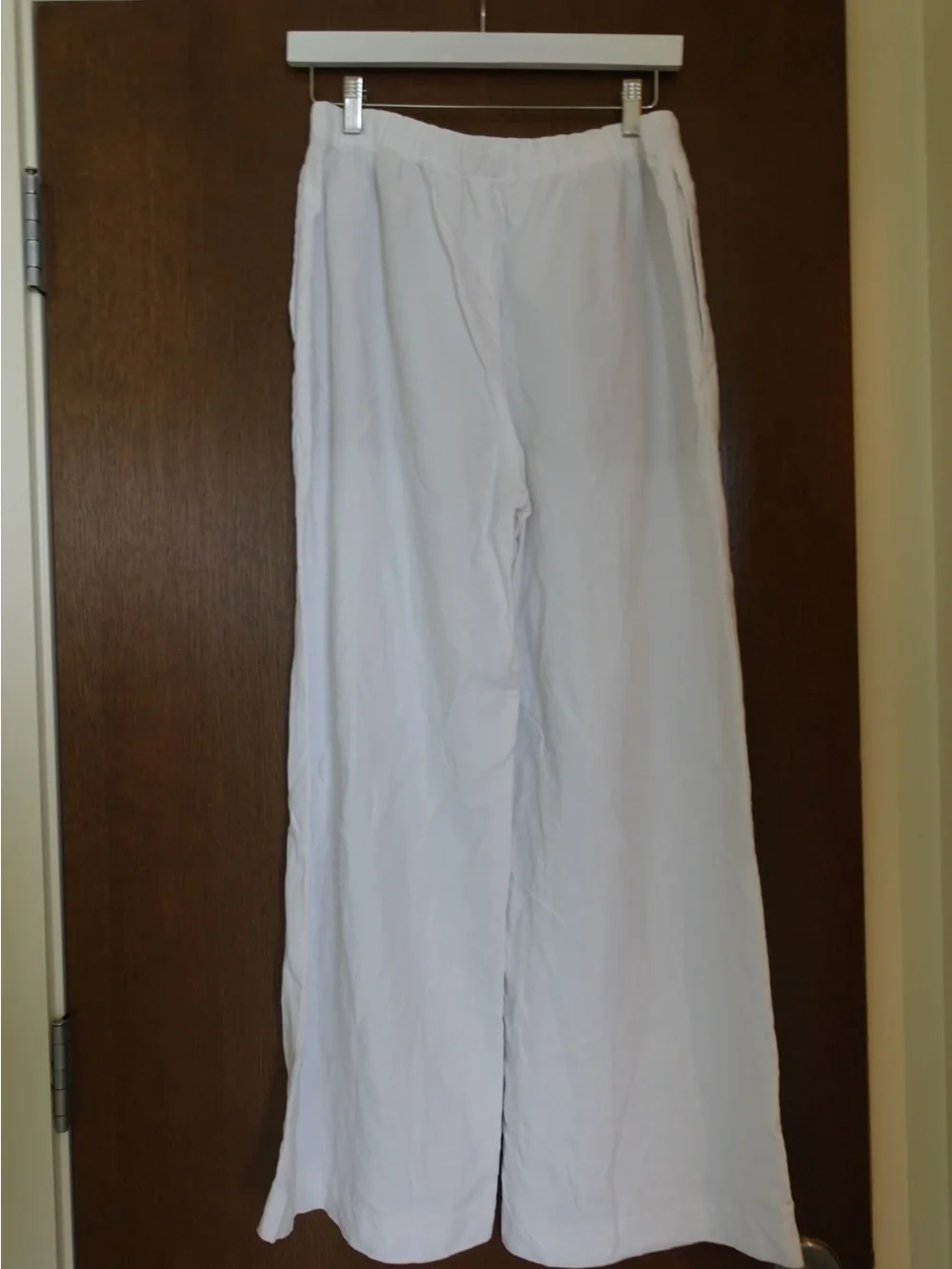 Wilfred White Wide-Leg Linen Pants with Drawstring